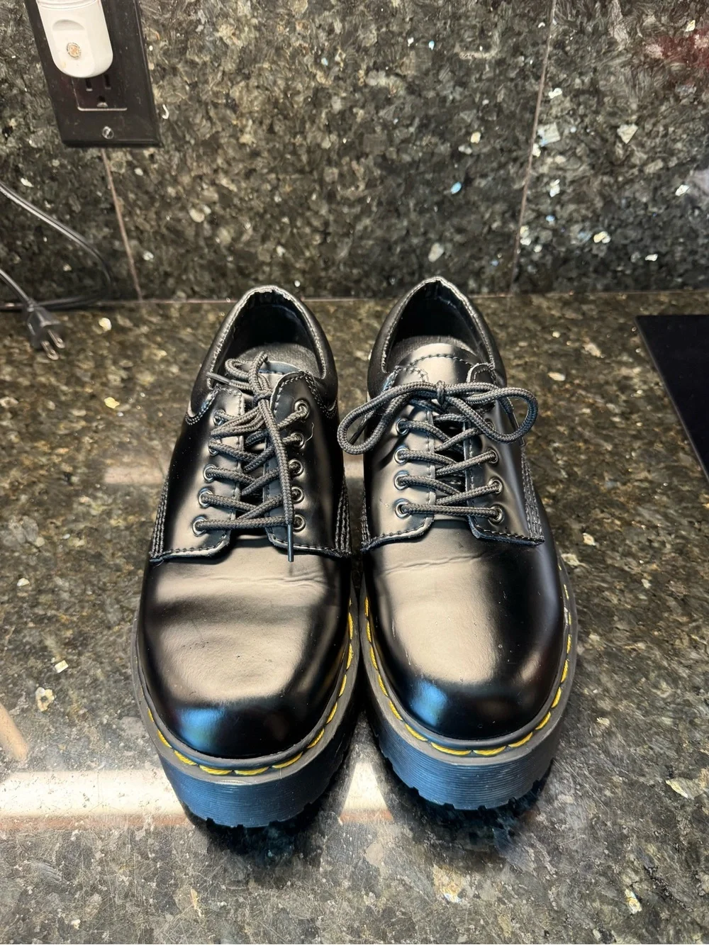Dr. Martens 8053 Leather Platform Casual Shoes — Black